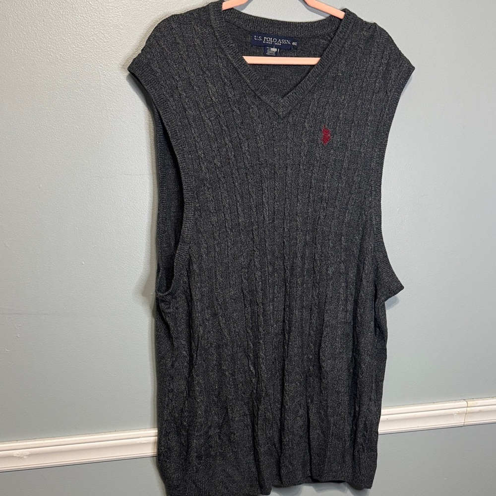 NWOT U.S. Polo Assn. Charcoal Knit Vest